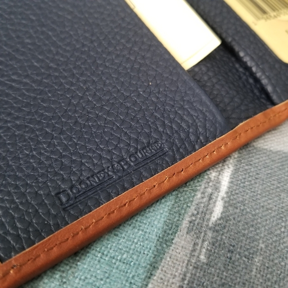 🎯DOONEY & BOURKE Pebbled Continental Clutch Wallet Midnight Blue Leather Duck - Picture 8 of 10